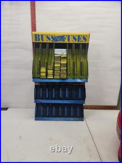 Vintage BUSS Fuse Display Rack Sign Gas Station Auto Parts Store Countertop