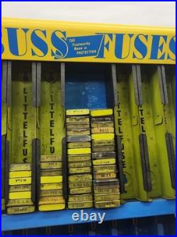Vintage BUSS Fuse Display Rack Sign Gas Station Auto Parts Store Countertop