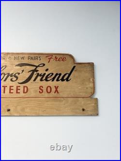 Vintage Bachelors' Friend Guaranteed Sox Store Display Advertising Wood Sign