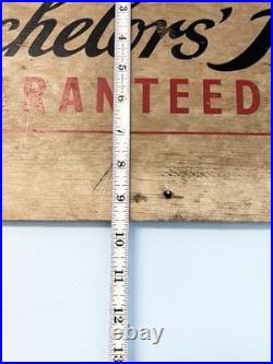 Vintage Bachelors' Friend Guaranteed Sox Store Display Advertising Wood Sign