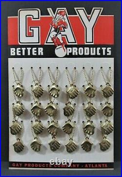 Vintage Baseball Gloves (24) Gold Plated Charms Gay Store Display Unsold Stock
