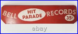 Vintage Bell Hit Parade Records 45 RPM Vinyl Store Rack Display Sign Metal MCM