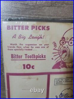 Vintage Bitter Picks Novelty Toy Joke Gag Gift Old Store Display 10.5X 5