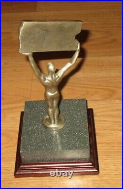 Vintage Blockbuster Video Employee Award Metal Statue Throphy