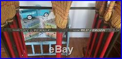 Vintage Blu-J Brooms Merkle Broom Co. Authentic broom rack