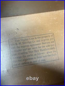 Vintage Blue Bird Mans Handkerchief Tin Litho Advertising Display Men's Clothing