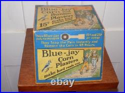 Vintage Blue Jay Corn Plasters Cardboard 2 Drawer Store Display