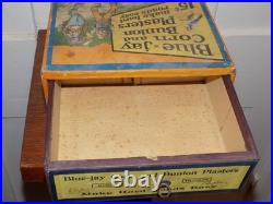 Vintage Blue Jay Corn Plasters Cardboard 2 Drawer Store Display