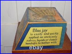 Vintage Blue Jay Corn Plasters Cardboard 2 Drawer Store Display