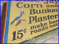 Vintage Blue Jay Corn Plasters Cardboard 2 Drawer Store Display