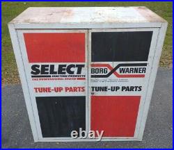 Vintage Borg Warner Shop Tune Up Parts Metal Storage Cabinet