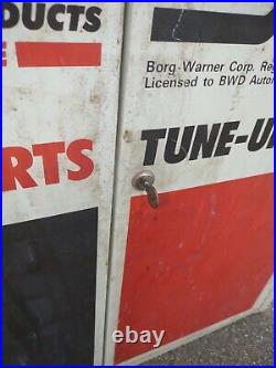 Vintage Borg Warner Shop Tune Up Parts Metal Storage Cabinet