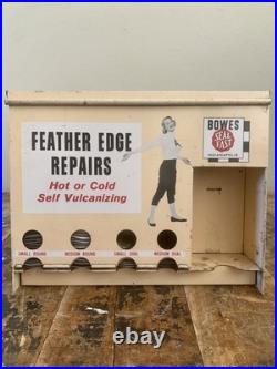 Vintage Bowes Seal Fast Indianapolis Feather Edge Tire Repair Counter Display