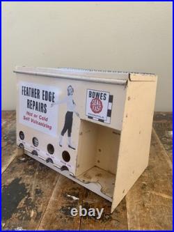 Vintage Bowes Seal Fast Indianapolis Feather Edge Tire Repair Counter Display