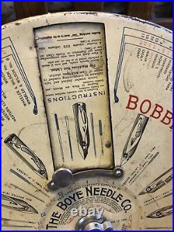 Vintage Boye Needle Co. Metal Counter Top Needle Display Cabinet With Needles
