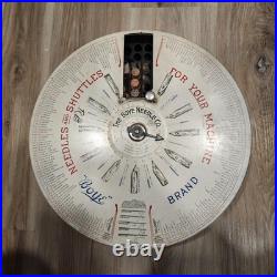 Vintage Boye Needle Co. Revolving Display Case with 78 Tubes, needles, & shuttles