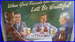 Vintage Budweiser Beer cardboard Litho Sign, quart beer! OLD STORE DISPLAY, L@@k