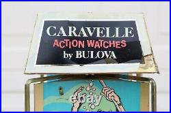 Vintage Bulova Caravelle Watch Display Rotating Lighted sign Divers watch RARE