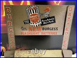 Vintage Burgess Battery Store Display Stand Antique Countertop Display