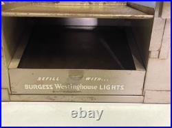 Vintage Burgess Battery Store Display Stand Antique Countertop Display