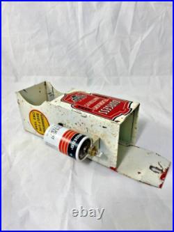 Vintage Burgess Flashlight Battery Advertising Sign Tin Store Display Tester CA