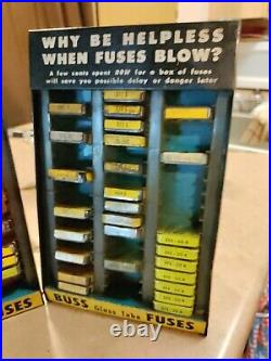 Vintage Buss Glass Fuses Metal Counter Display