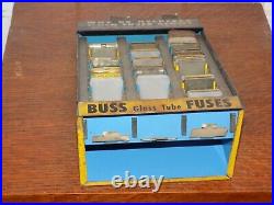 Vintage Buss Glass Fuses Metal Counter Display
