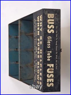 Vintage Buss Glass Tube Fuses Metal Counter Display Rack Advertising Sign