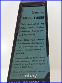 Vintage Buss Glass Tube Fuses Metal Counter Display Rack Advertising Sign