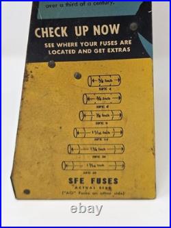 Vintage Buss Glass Tube Fuses Metal Counter Display Rack Advertising Sign