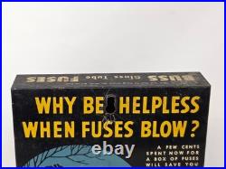 Vintage Buss Glass Tube Fuses Metal Counter Display Rack Advertising Sign