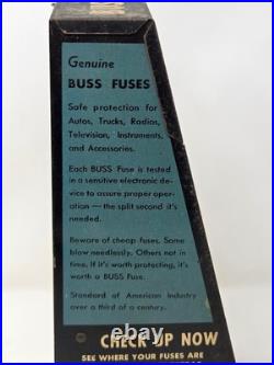 Vintage Buss Glass Tube Fuses Metal Counter Display Rack Advertising Sign