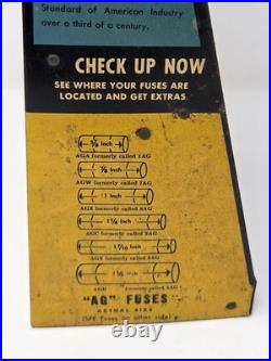 Vintage Buss Glass Tube Fuses Metal Counter Display Rack Advertising Sign