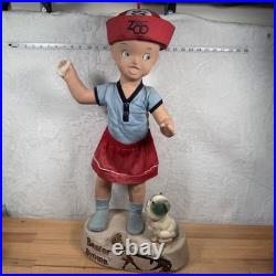 Vintage Buster Brown Advertising Store Display Mannequin with Dog And Clothing 29