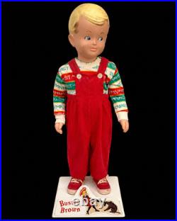 Vintage Buster Brown Child Store Display Mannequin Pedestal Tagged Clothes Shoes