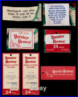 Vintage Buster Brown Child Store Display Mannequin Pedestal Tagged Clothes Shoes