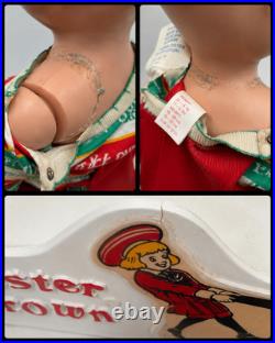 Vintage Buster Brown Child Store Display Mannequin Pedestal Tagged Clothes Shoes