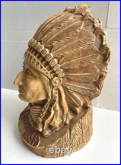 Vintage CHIPPEWA BOOTS Indian Chief Head Advertising Store Display Novelty Bust