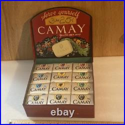 Vintage Camay Soap Tin Counter Top Store Display Sign Full
