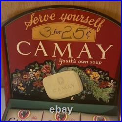 Vintage Camay Soap Tin Counter Top Store Display Sign Full