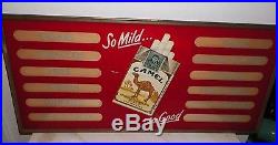 Vintage Camel Cigarette Advertising Store Display Sign Glass Front 28 1/4 Long