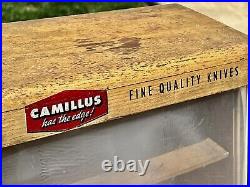 Vintage Camillus Pocket Knife Display Counter Hardware Store 1940s with Lock & Key