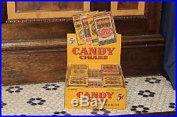 Vintage Candy Cigars Paper Advertising Counter Display case 5c with Candy Cigars