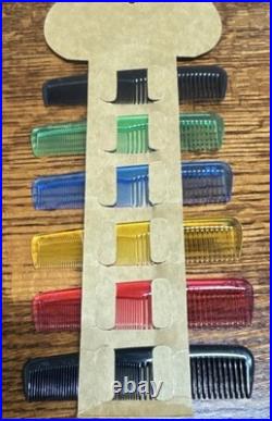 Vintage Cannon Multicolored Combs 10¢ pocket or purse comb store display cards