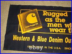 Vintage Carhartt Store Display Canvas Banner Sign- 48-nos-western Denim Wear