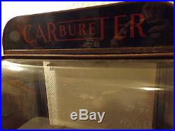 Vintage Carter Carbureter Display Case, Curved Front Glass, Tin