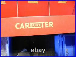 Vintage Carter Carburetor Original Gasket Display Cabinet with175 1950s Carb Kits