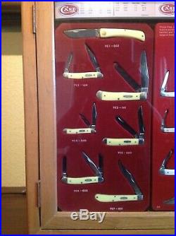 Vintage Case Pocket Knife Store Display Cabinet with 15 Knives