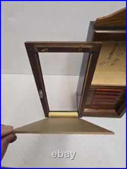 Vintage Case XX Pocket Knife Store Counter Top 6 Drawer Display Cabinet & Key