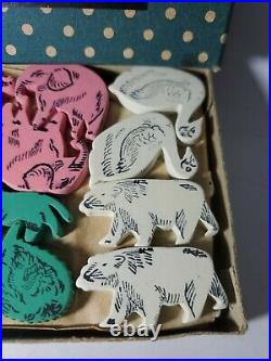Vintage Case of Animal Erasers 1950's/60's New Old Stock Store Display JAPAN